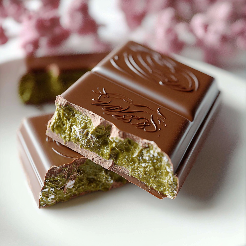 A close-up of a chocolate bar with sugar bloom, illustrating the challenges of deciding if Dubai chocolate needs refrigeration due to humidity.